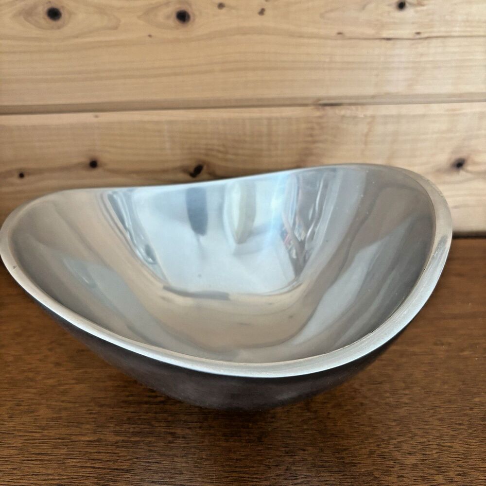 Nambe Bowl Butterfly Mid Century Modern 569 Aluminum Alloy 1967 Richard K Thomas - Picture 4 of 6